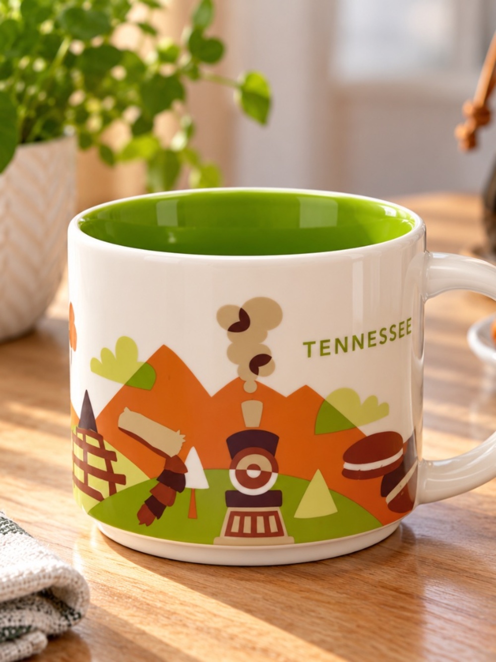 Starbucks You Are Here Tennessee Mug 14 oz 2015 Green Interior Retired YAH